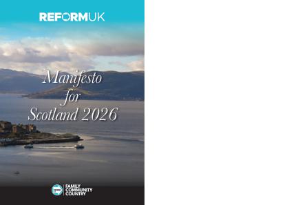 Reform UK Scotland manifesto, source PDF cover